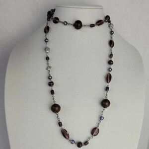 1955 Vintage Deep Purple Beaded Necklace
